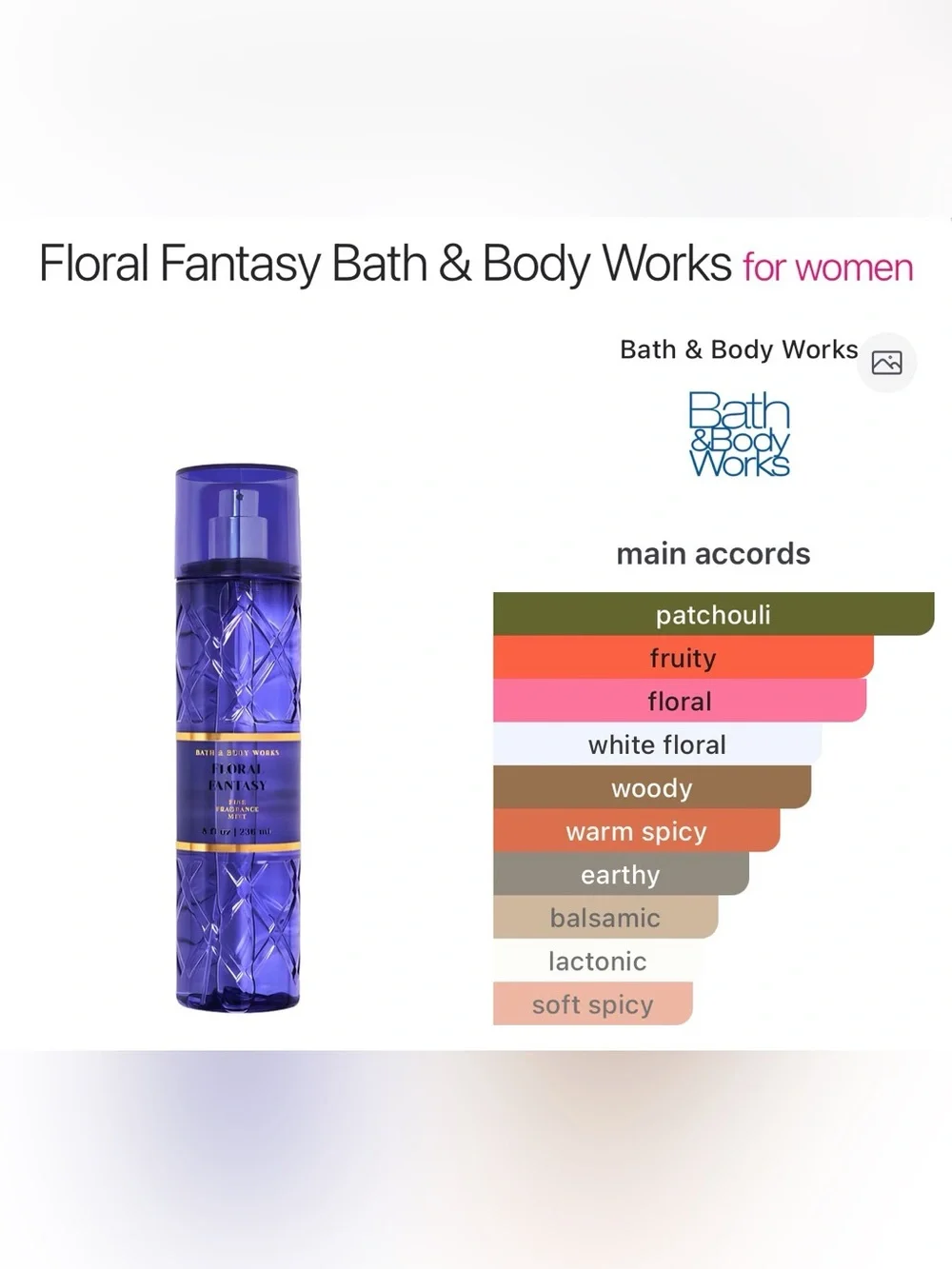 🆕 Floral Fantasy Fine Fragrance Mist by  Bath & Body Works (Discontinued)